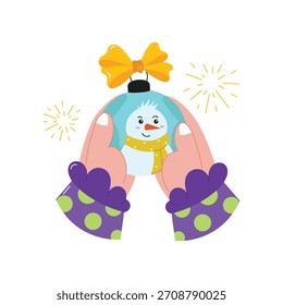 Navidades Campanas Anillo Vector pegatina ilustración.