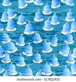 Christmas bells seamless pattern. light blue Christmas bells vector. Vector can be repeated and scaled in any size