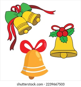 campanas de navidad set ilustración vector