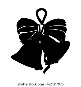 christmas bells silhouette on white background