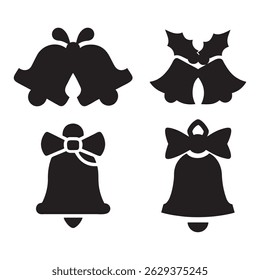 Christmas bells silhouette vector illustration