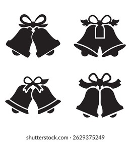 Christmas bells silhouette vector illustration