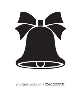 Christmas bells silhouette vector on white background