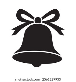 Christmas bells silhouette vector on white background