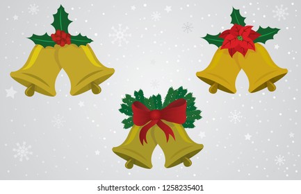 Christmas bells and snowflakes