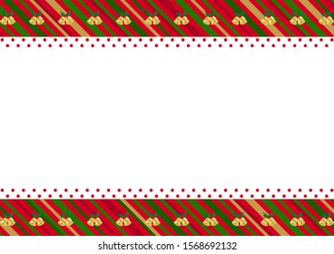 Christmas bells and striped pattern frame
