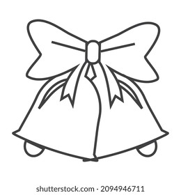 Christmas Bells thin icon vector illustration