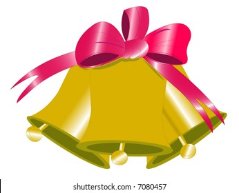 Christmas bells tied with a bow