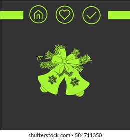Christmas bells vector icon. design. simple icon for the web