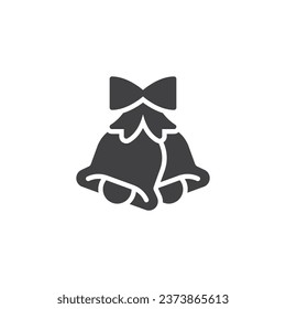 Christmas Bells vector icon. filled flat sign for mobile concept and web design. Jingle Bells glyph icon. Symbol, logo illustration. Vector graphics