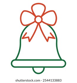 Christmas bells vector icon on white background 