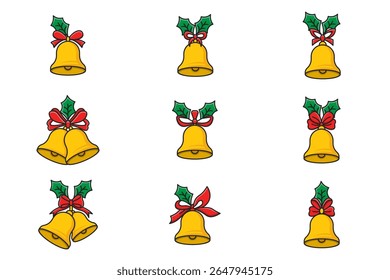 Christmas bells vector illustration isolated on white background