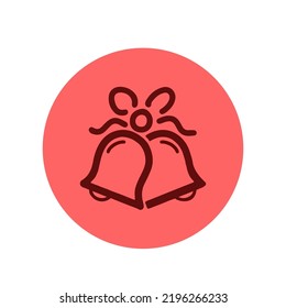 Ilustraciones vectoriales de campanas de Navidad. Vector de las campanas de navidad doradas. Feliz Navidad con campanas. Campanas de jingle. elemento de decoración navideña.