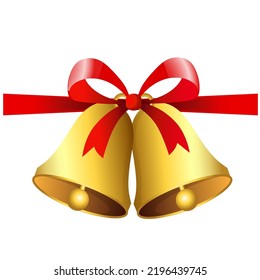 Christmas bells vector illustrations. Golden christmas bells vector. Merry christmas with bells. Jingle bells. Christmas decoration  element.