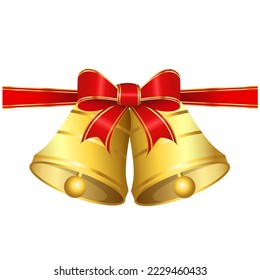 Christmas bells vector illustrations. Golden christmas bells vector. Merry christmas with bells. Jingle bells. Christmas decoration element.