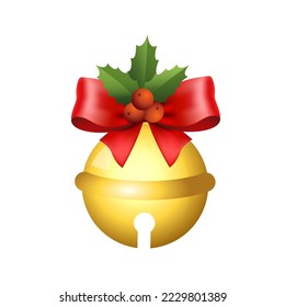 Christmas bells vector illustrations. Golden christmas bells vector. Merry christmas with bells. Jingle bells. Christmas decoration element.