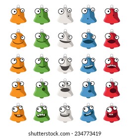 Christmas bells vector smileys