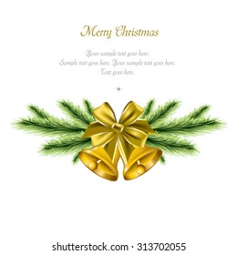 Christmas Bells. Vector Sparkly Background.