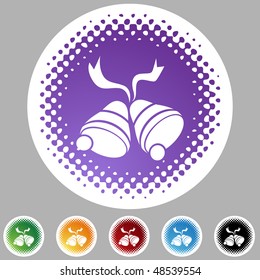 Christmas bells web button isolated on a background