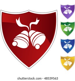 Christmas bells web button isolated on a background
