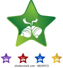 Christmas bells web button isolated on a background