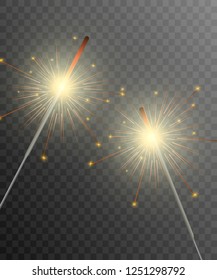Christmas Bengal lights. The festive bright, beautiful lights.Illustration of Christmas fire.Celebratory lights.