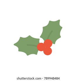 Christmas berries flat icon