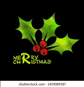 Christmas berries. Merry Christmas. Vector illustration