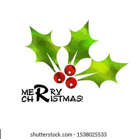 Christmas berries. Merry Christmas. Vector illustration