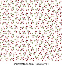 christmas berries seamless pattern