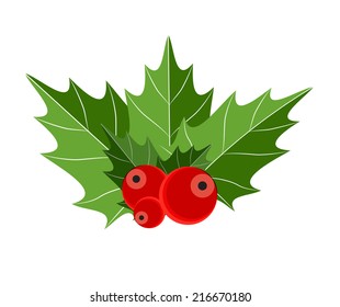 Christmas Berry Sign Vector Illustration