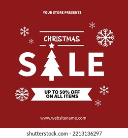 Christmas big sale flyer poster or social media post design