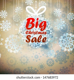 Christmas Big Sale template with copy space. EPS 10