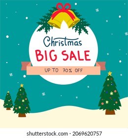 christmas big sale vector illustration graphic banner promotion