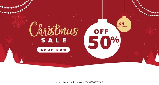 Christmas big sale web banner flyer or social media post design