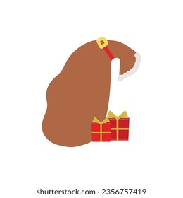 Christmas big set of elements with cookies, globe, lights, bells, balls, presents, candles, tree, wreaths. Stickers set. Vector Illustration