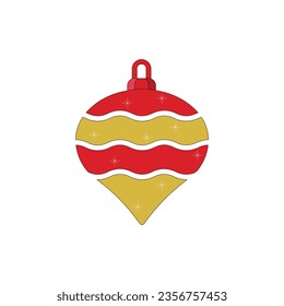 Christmas big set of elements with cookies, globe, lights, bells, balls, presents, candles, tree, wreaths. Stickers set. Vector Illustration