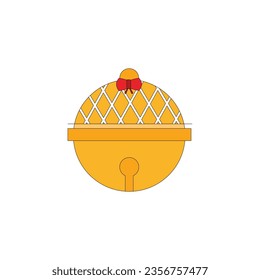 Christmas big set of elements with cookies, globe, lights, bells, balls, presents, candles, tree, wreaths. Stickers set. Vector Illustration