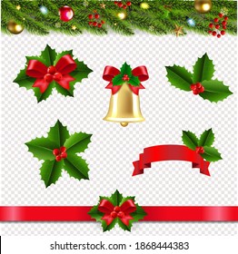Weihnachtsgrober, transparenter Hintergrund mit Farbverlauf-Mesh, Vektorgrafik