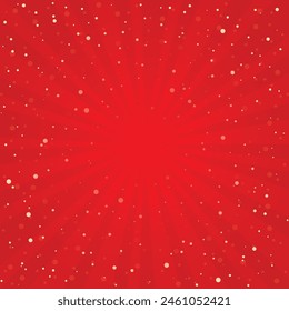 Christmas of big and small snowflakes in red colors background.