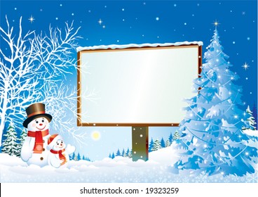 christmas billboard with snowman