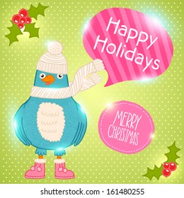 christmas bird card