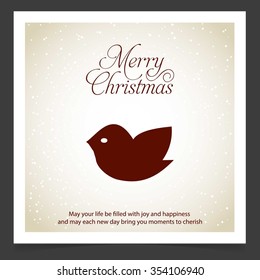 Christmas Bird Card Design. Creative Christmas typography vintage Vector background Christmas Bird Card Design. Creative Christmas typography vintage Vector background