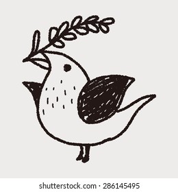 Christmas bird doodle