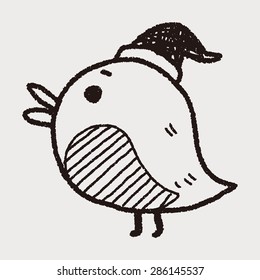 Christmas bird doodle