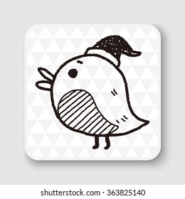 Christmas bird doodle
