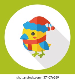 Christmas bird flat icon