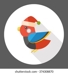 Christmas bird flat icon