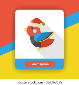 Christmas bird flat icon