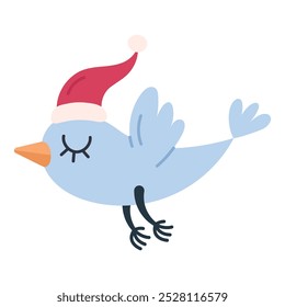 Christmas bird on white background